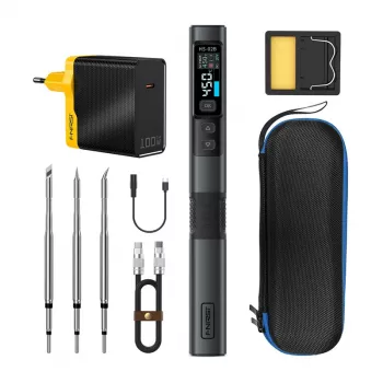 FNIRSI HS-02B F 100 W Smart Lituoklis su USB-C PD, OLED Ekranu, Greitu Įkaitimu
