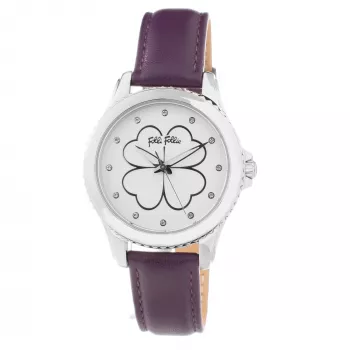 Folli Follie Heart4Heart Women's Quartz Watch WF15T031SSW 34mm Stainless Steel Silver White