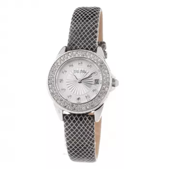 Folli Follie Women's Watch WF1A006STN 30mm Silver Stainless Steel Brown Leather