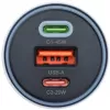 Forcell F-Energy 65 automobilinis įkroviklis 65W, 2x USB-C (PD 3.0) ir 1x USB-A (QC 4.0), pilka