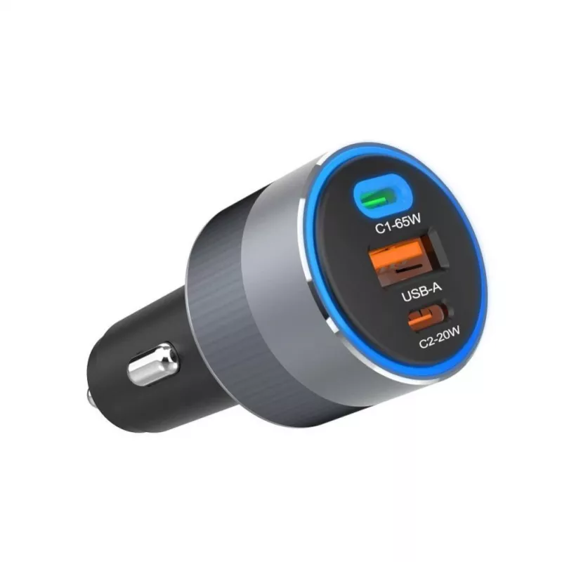 Forcell F-Energy Alu automobilinis įkroviklis 2 x Type C + USB A PD QC4 SFC 2.0 4.5A 85W