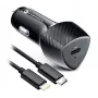 Forcell F-Energy Carbon automobilinis įkroviklis USB-C QC3.0 PD 20W su USB-C – Lightning laidu CC50-1C juodas