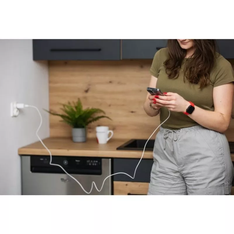 Forcell F-Energy USB-C į USB-C laidas QC4.0 PD 5A 100W 3m Baltas C339