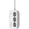Forcell F-Energy VT-PS03 išmanusis ilgintuvas, 3x Schuko lizdai, USB-C PD 30W, 3x USB-A QC 3.0, Wi-Fi, Tuya programėlės valdymas, 2500W/10A