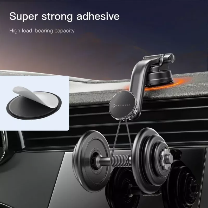 Forcell F-Grip MagLuxe magnetinis telefono laikiklis automobiliui – prie priekinio stiklo, prietaisų skydelio, ventiliacijos angos – juodas