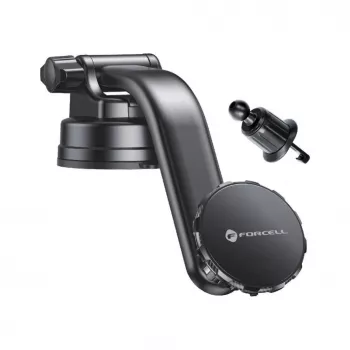 Forcell F-Grip MagLuxe magnetinis telefono laikiklis automobiliui – prie priekinio stiklo, prietaisų skydelio, ventiliacijos angos – juodas