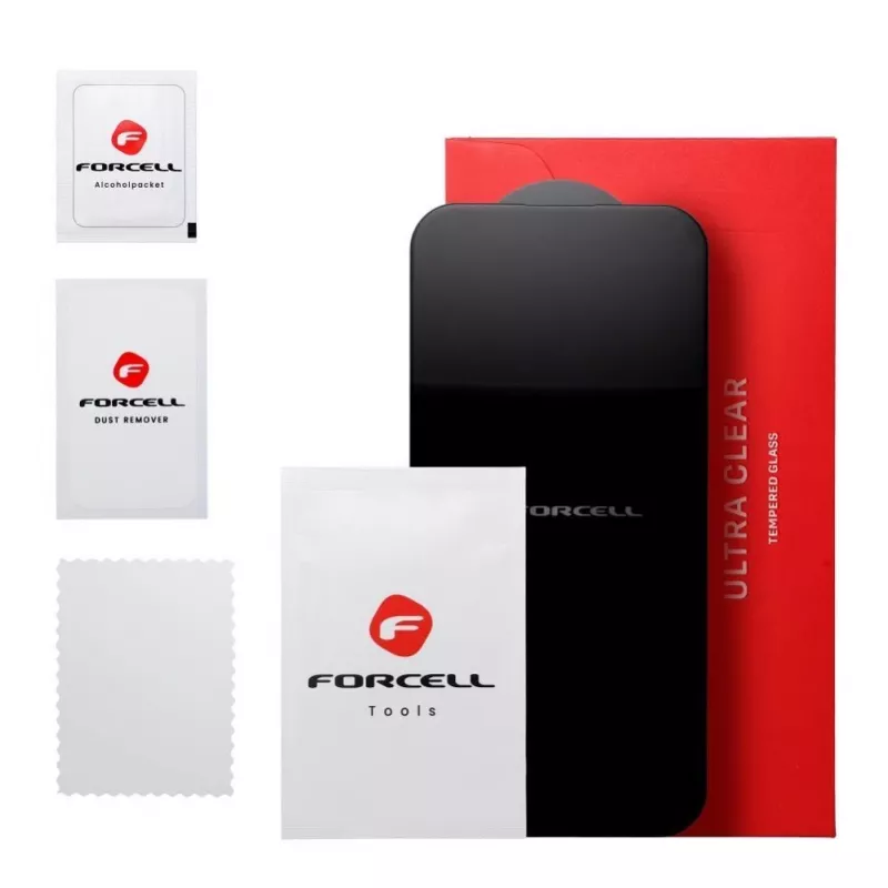 Forcell Ultra Clear Glass grūdinto stiklo apsauginis ekranas, skirtas „Xiaomi Redmi 14C“, juodas rėmelis