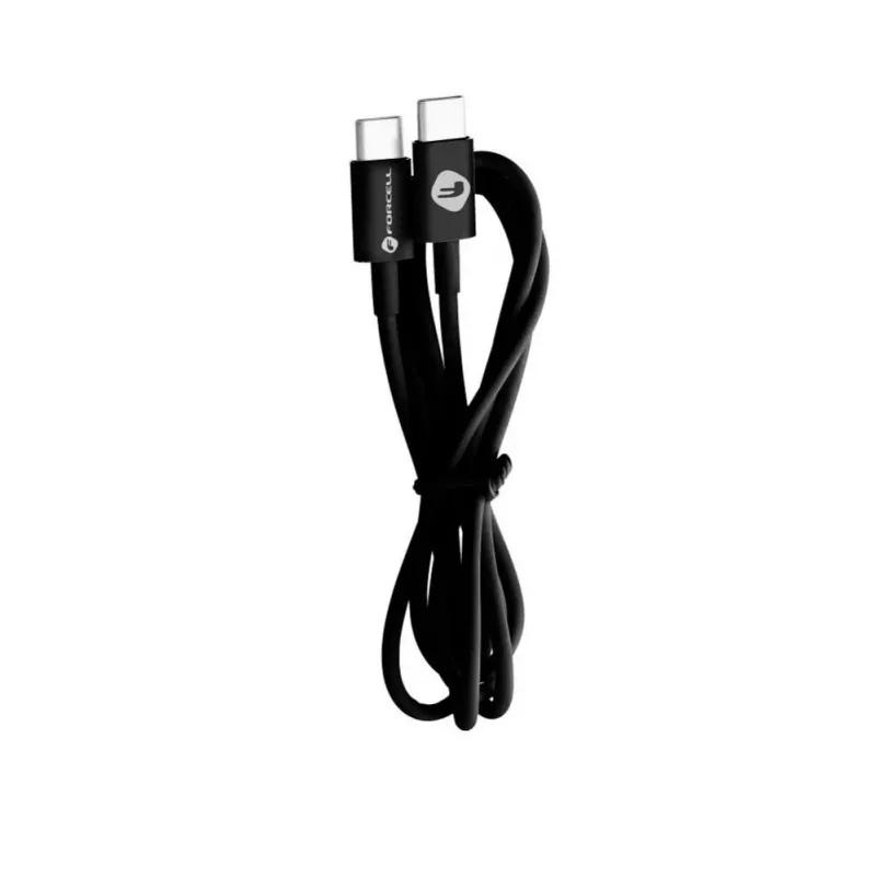 Forcell USB-C į USB-C laidas F-Energy QC PD Tube 1m C293 Black
