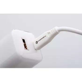 Forcell VT-41 GaN III 33W sieninis įkroviklis su 1x USB-C PD 3.0 ir 1x USB-A QC 4.0 (baltas) | Kur.lt