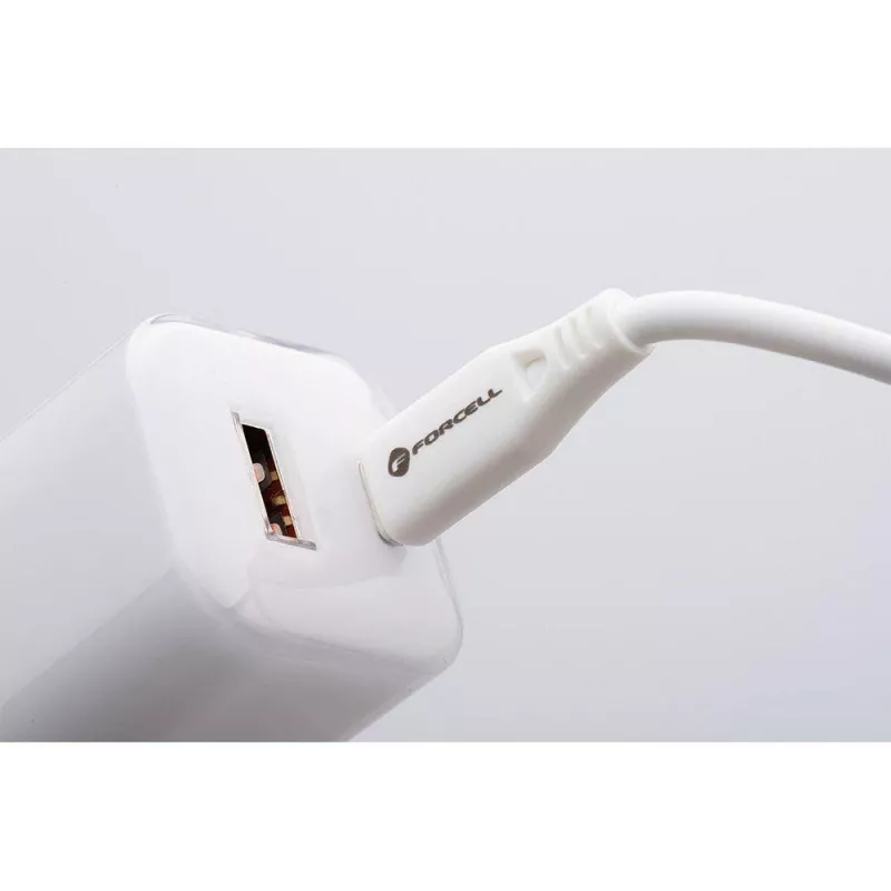Forcell VT-41 GaN III 33W sieninis įkroviklis su 1x USB-C PD 3.0 ir 1x USB-A QC 4.0 (baltas) | Kur.lt