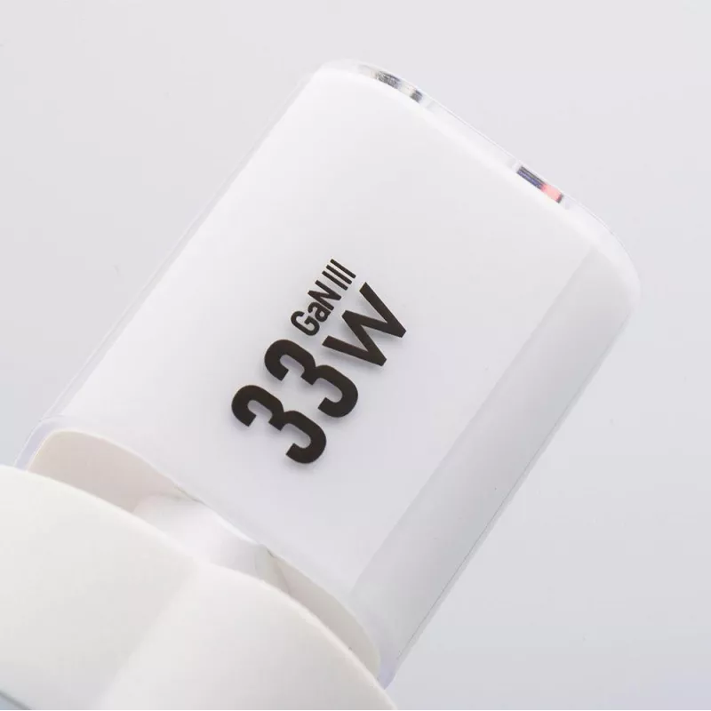 Forcell VT-41 GaN III 33W sieninis įkroviklis su 1x USB-C PD 3.0 ir 1x USB-A QC 4.0 (baltas) | Kur.lt
