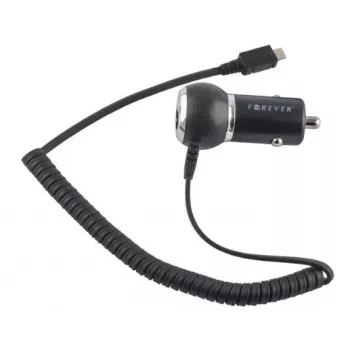 Forever 1A Compact Design Car Charger Micro USB (Universal) 1,2m Cable EU Blister Black