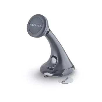FOREVER Universal MH-100 automobilinis telefono laikiklis su prisisurbimo taurele, 360° pasukimu, teleskopine ranka, tinka 50-90 mm išmaniesiems telefonams, juodas