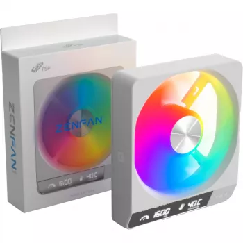 Fortron ZENFAN 120 White 120mm PWM ARGB ventiliatorius