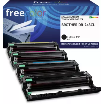 Freecolor Remanufactured Brother DR-243CL būgno komplektas juoda, žydra, rausvai raudona, geltona – 18000 puslapių