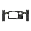 Freewell Genius Rig Phone Mount for iPhone 17 Pro Max – juodas aliuminio lydinio narvelis su dviem rankenomis