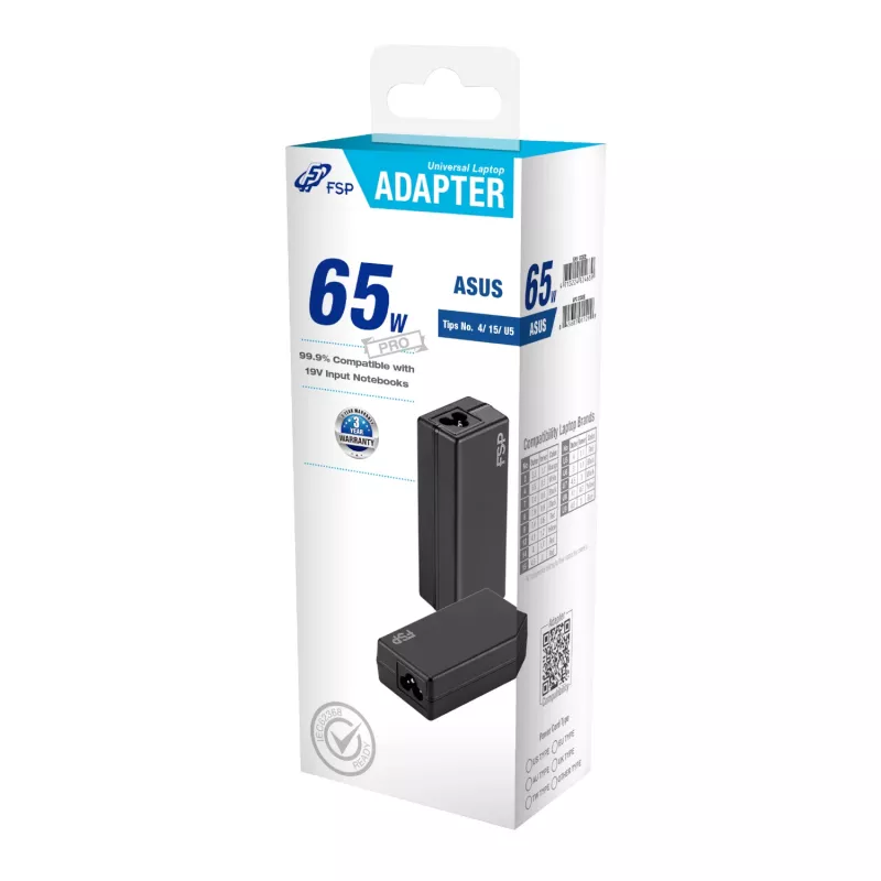 FSP PRO 65W Universal nešiojamojo kompiuterio adapteris – Asus