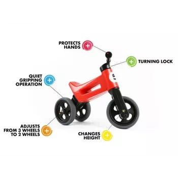 FUNNY WHEELS Rider Super Sport 2-in-1 balansinis dviratis / triratis, oranžinis