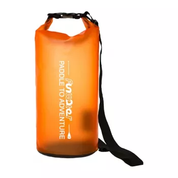 FunWater 10L vandeniui atsparus sausas krepšys – ritinio tipo PVC laikymo maišas su petnešėle, skirtas baidarėms, valtims, stovyklavimui ir kelionėms