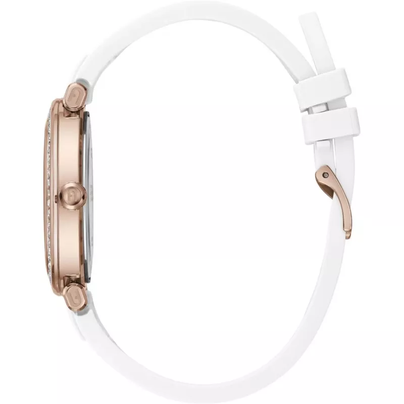 FURLA Arco Chain moteriškas kvarcinis laikrodis 38 mm, nerūdijančio plieno korpusas, silikoninė apyrankė, WW00011003L3