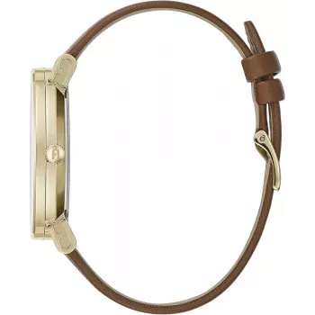 FURLA Giada moteriškas kvarcinis laikrodis WW00003002L2 38mm sidabrinis ciferblatas mėlynas odinis dirželis