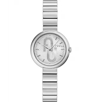 FURLA Logo Moteriškas Laikrodis WW00005011L1 32mm Rožinio Aukso Spalvos Plieninis Korpusas, Rožinis Odinis Dirželis, Kvarcinis Analoginis