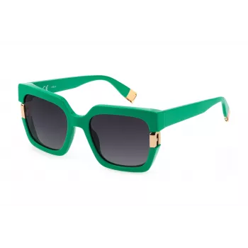 FURLA SFU624-54092X Moteriški geometriniai akiniai nuo saulės, Havana acetatas, 54 mm