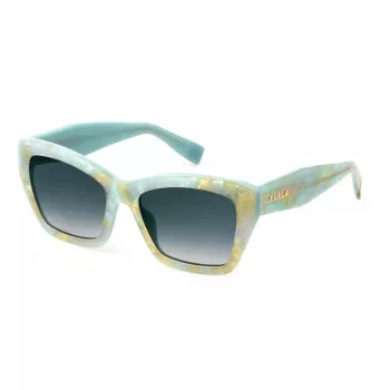 FURLA SFU778-5509E6 Moteriški akiniai nuo saulės – rudas acetatinis rėmelis su rudais gradientiniais stiklais – 55/18/140 mm