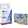 G&G 5BRT521-TD pakaitinė etikečių juosta Brother TZe-521, 9 mm x 8 m, juoda ant mėlynos, laminuota
