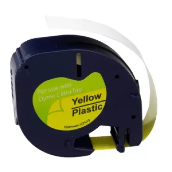 G&G BM-D-G-91222 suderinama etikečių juosta DYMO 91222, geltona su juodu spaudu, 12 mm x 4 m