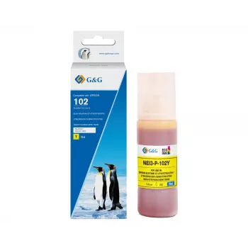 G&G suderinamas rašalo buteliukas geltonas Epson 102 / C13T03R440 (70 ml, dažais pagrįstas) 20696