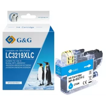 G&G suderinama rašalo kasetė Brother LC-3219C žydra (13992) – 1500 puslapių išeiga