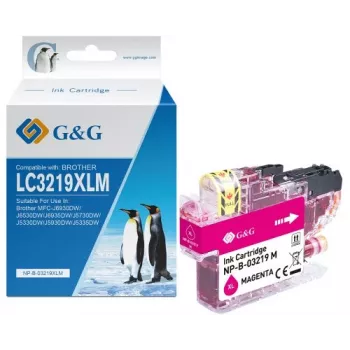 G&G suderinama purpurinės spalvos rašalo kasetė Brother LC-3219M (didelės išeigos, 1500 puslapių) 13991