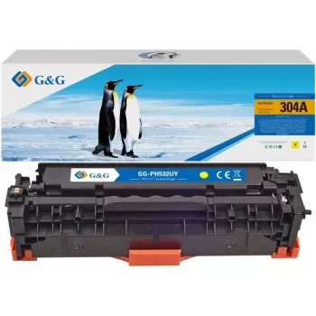 G&G suderinama geltona tonerių kasetė, skirta HP 304A (CC532A) - 2 800 puslapių, 14385