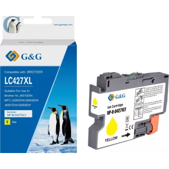G&G Rašalinė kasetė, suderinama su Brother 427XL LC-427XLY, geltona