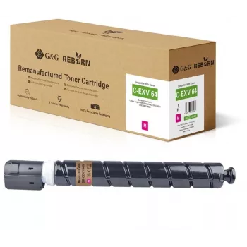 G&G Reborn suderinamas tonerio kasetė, skirta Canon C-EXV 64 (5755C002) – rausvai raudona (Magenta)