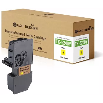 G&G Reborn Perdirbtas Geltonas Tonerio Kasetė, skirta Kyocera TK-5240Y – 3000 puslapių (21307)