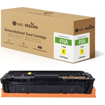 G&G Reborn Tonerio kasetė geltona HP 415A suderinama perdirbta 2100 puslapių 21271
