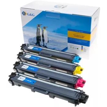 G&G Toner 4 rinkinys, skirtas Brother TN241/TN242/TN245/TN246, juoda, žydra, rausvai raudona, geltona