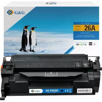 G&G Toner suderinamas su HP 26A / CF226A (Juodas, 3 100 puslapių)