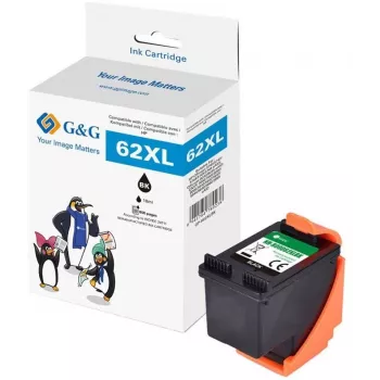 G&G XL High Yield Compatible rašalo kasetė, skirta HP 62XL (C2P05AN), juoda (18835)