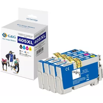 G&G XL rašalo kasetės 4 vnt. rinkinys, skirta Epson 405XL MP BK/C/M/Y (18594)