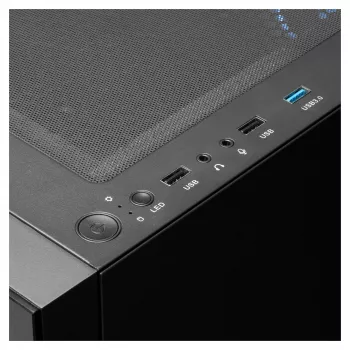 GAMDIAS Talos E3 RGB vidutinio dydžio ATX korpusas su grūdinto stiklo paneliu (juodas)
