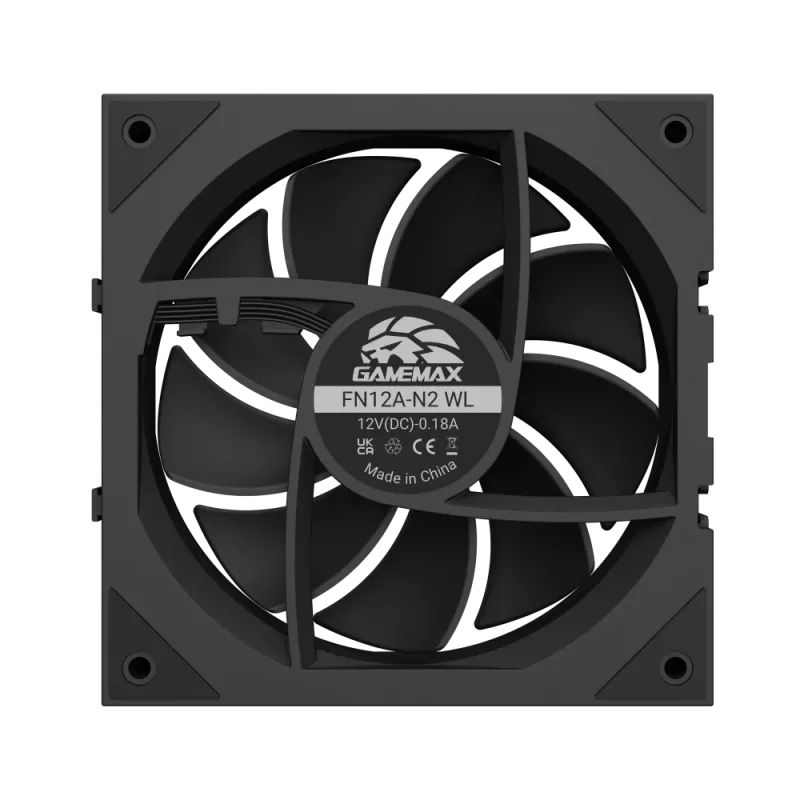 Gamemax FN12A-N2 WL korpuso ventiliatorius, juodas