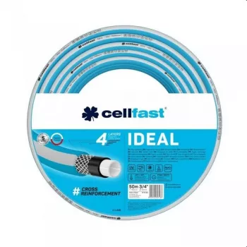 Sodo žarna - Cellfast IDEAL (10-262) - 20 m, 1/2 colio, 3 sluoksnių PVC, permatoma žalia su geltona juostele