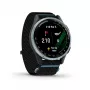 Garmin Approach J1 laikrodis su GPS golfo funkcija, Cloud Blue aliuminio rėmeliu ir Black/Azure ComfortFit audinio apyranke