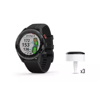 Garmin Approach S62 GPS golfo laikrodis su 3 CT10 lazdu jutikliais, juodas
