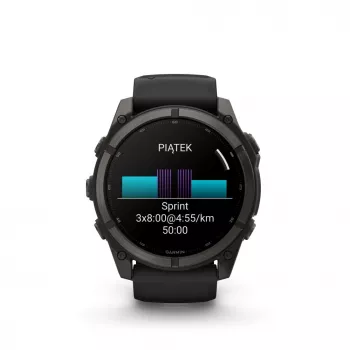 Garmin fenix 9 - 51 mm, Carbon Grey DLC titano korpusas su juodu silikoniniu dirželiu 010-04763-11