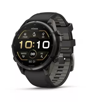 Garmin Fenix 9 Pro – 47 mm Carbon Gray DLC titano korpusas su juoda/pebble grey silikono apyranke