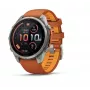 Garmin Fenix 9 Pro – inReach palydovinis ryšys, 47 mm titano korpusas su rudens oranžine/spalvotos oranžinės spalvos silikono apyranke